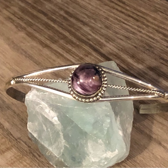 Sugilite Sterling Cuff Bracelet - Picture 8 of 10